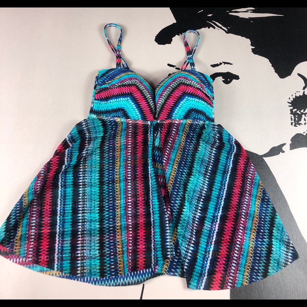 Profile by Gottex Swimsuit Tankini Top Multi Color